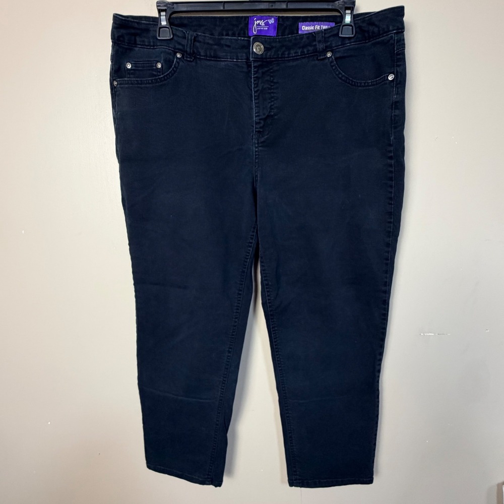 Just My Size Womens Twill Pants 20WP Black Classic Fit Straight JM3959S
